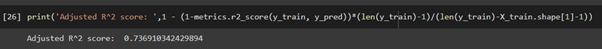 Adjusted R-squared Python Code